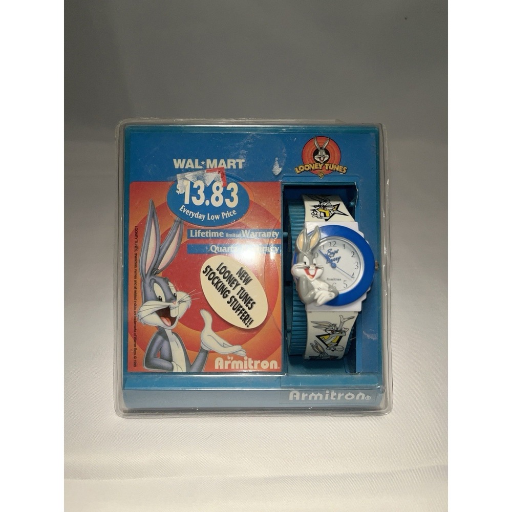 1998 WB Bugs Bunny‎ Looney Tunes Armitron Watch White Band - NWT